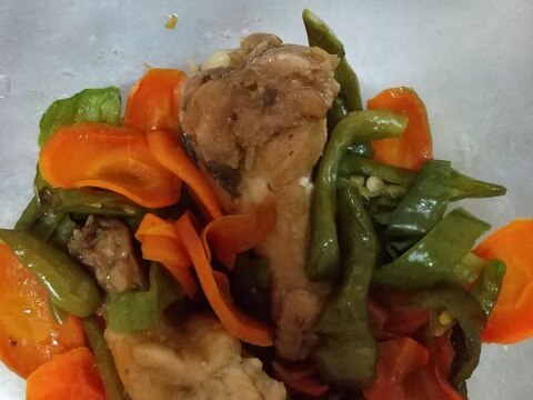 鶏手羽元と野菜の甘辛煮